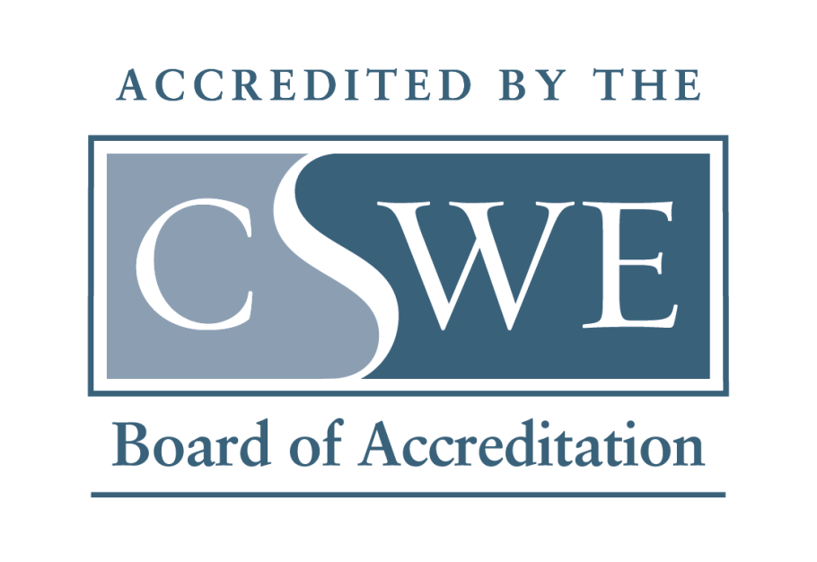 CSWE Board of Accreditation logo reading Accredited by the CSWE Board of Accreditation