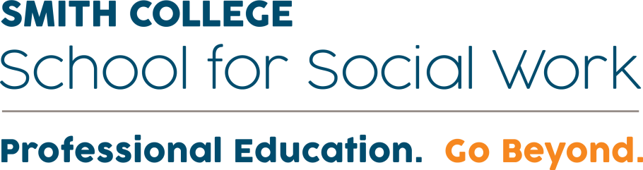 Smith SSW Professional Education wordmark reading Smith College School for Social Work Professional Education. Go Beyond.