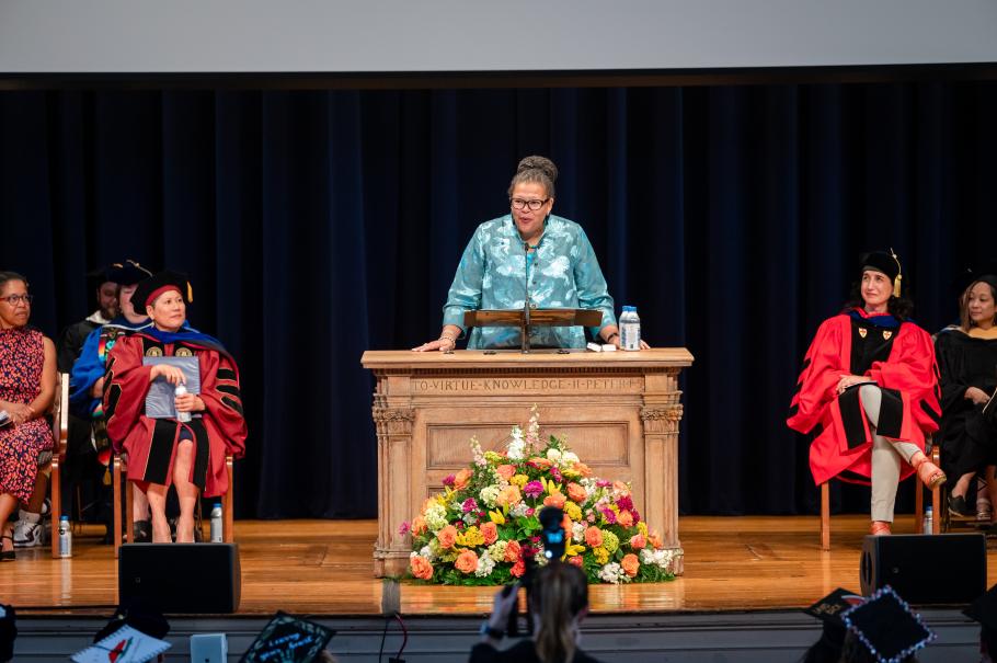 Smith College President Sarah Willie-LeBreton during Smith SSW commencement 2024.