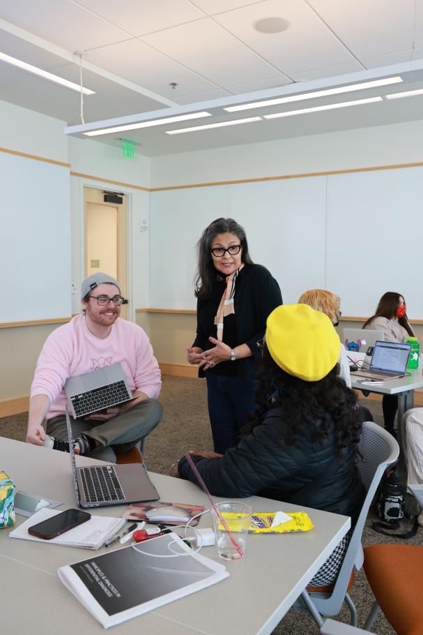 Pamela Begay in the classroom at Wash U.