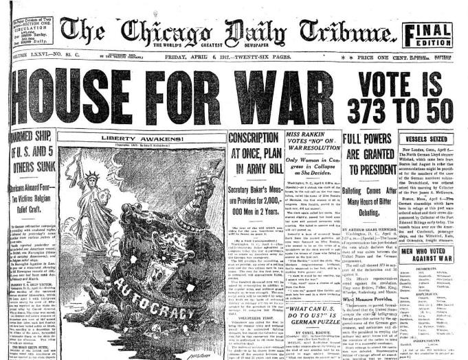 Chicago Tribute, April 6, 1917, Onetuberadio.com
