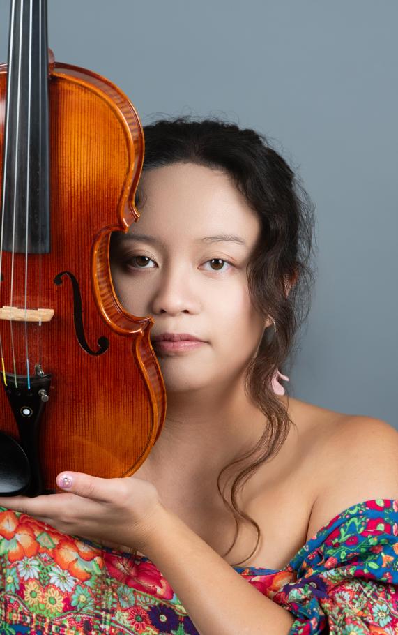 Maryann Han poses with her violin.