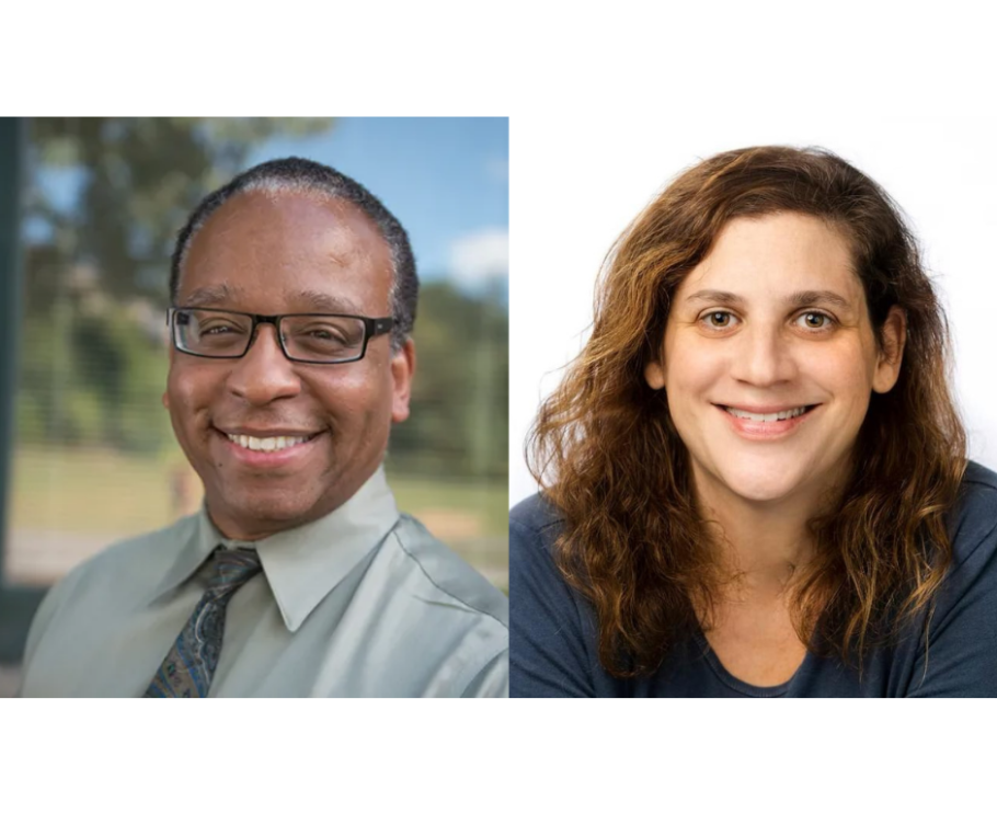 Portrait of Nnamdi Pole next to portrait of Danna Bodenheimer