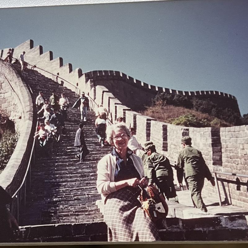 Mary Elizabeth Haskell '54 during a trip to China.