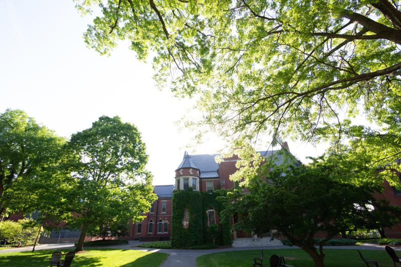 The exterior of Lilly Hall on a summer day