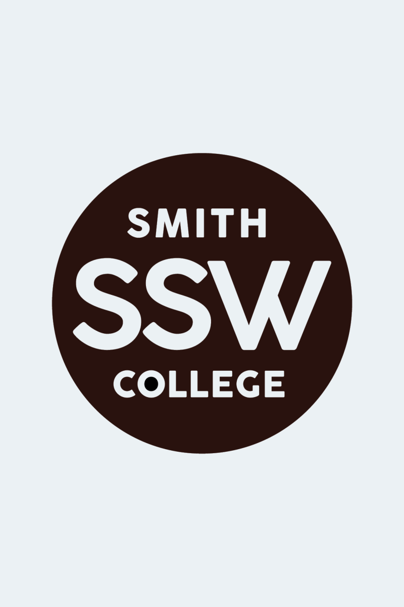 Smith SSW monogram logo in brown reading Smith College SSW