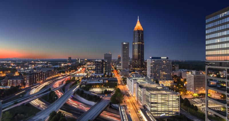 Atlanta, Georgia at night.