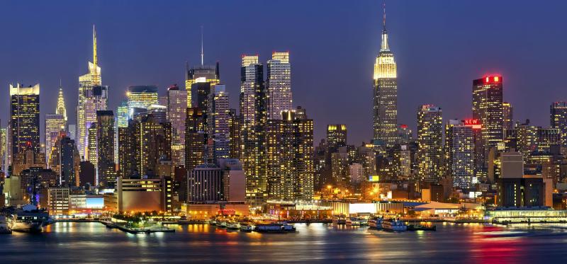 new york city night skyline 
