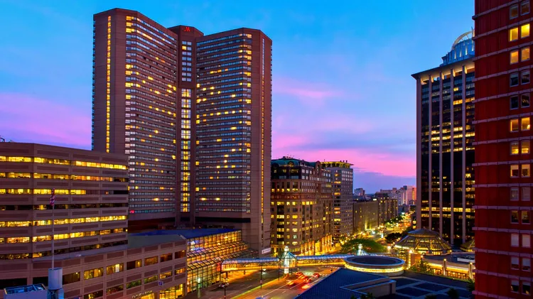 Photo of Boston Marriott Copley Place exterior at night