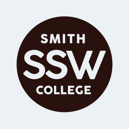 Smith SSW monogram logo in brown reading Smith College SSW