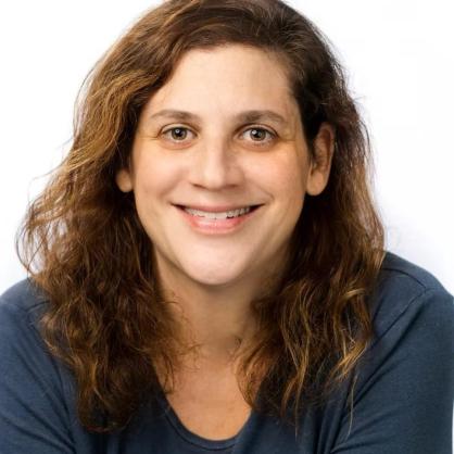 Danna Bodenheimer wearing blue shirt. White background