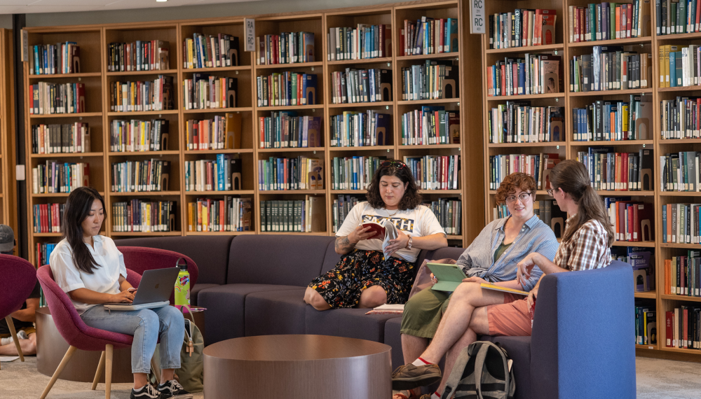 Students studying in the library