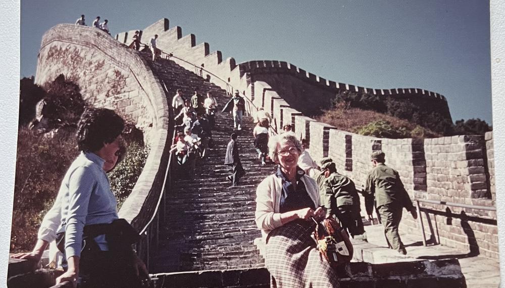 Mary Elizabeth Haskell '54 during a trip to China.