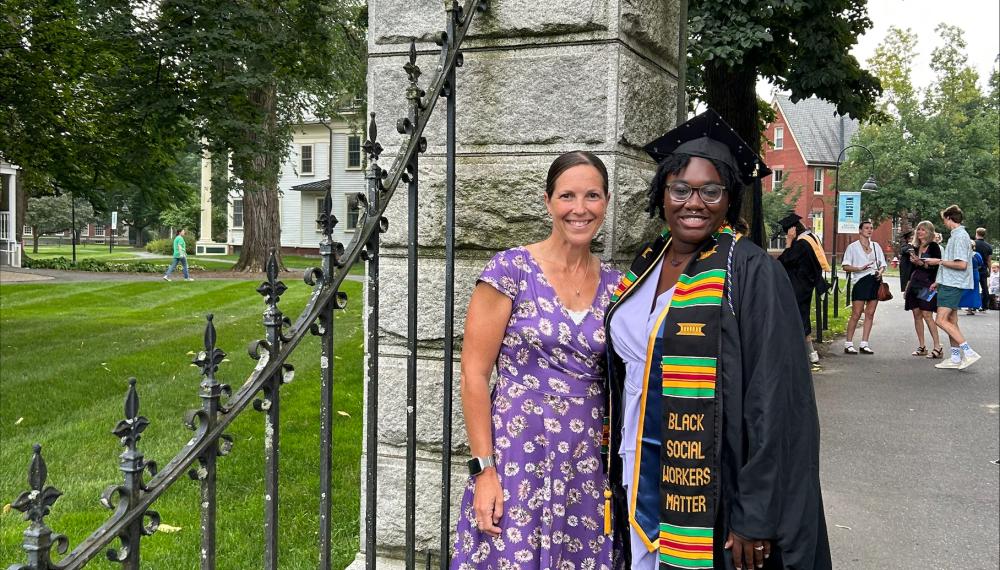 Lynn and Gadria at Gadria's commencement in 2024.