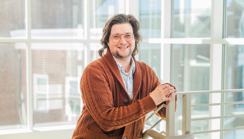 Cyril Slemaker at his placement in the Schacht Center at Smith College