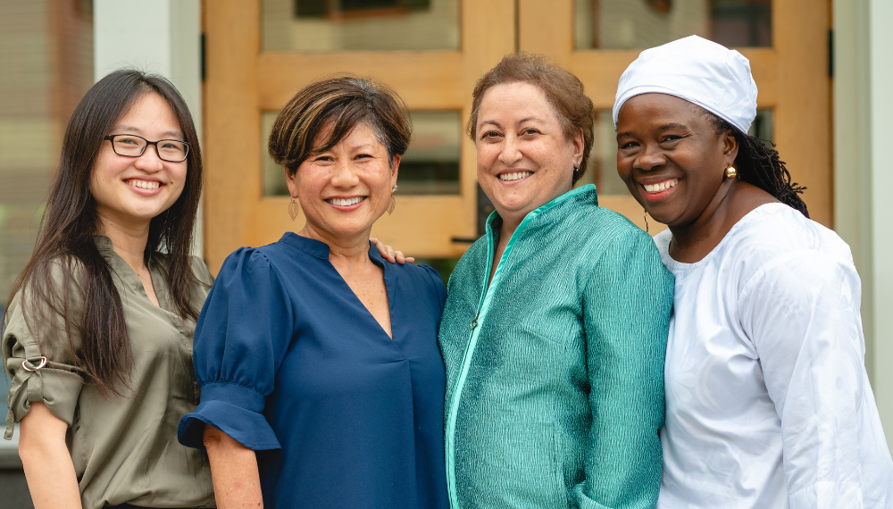 2025 Alumni Award Winners stand with Dean Marianne Yoshioka (minus Mike Langlois)