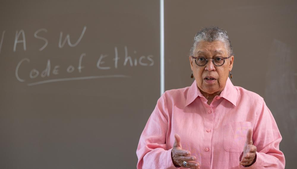 Ruth Spencer in the classroom
