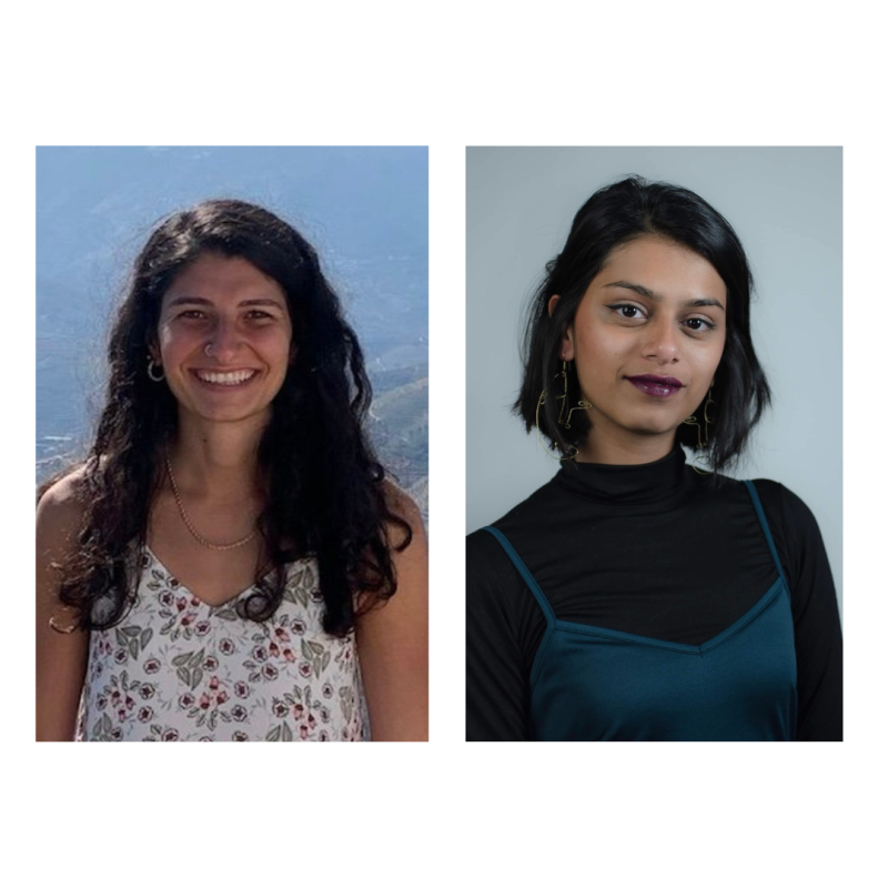 Kristinay Domaney on left, Antara Anand on right
