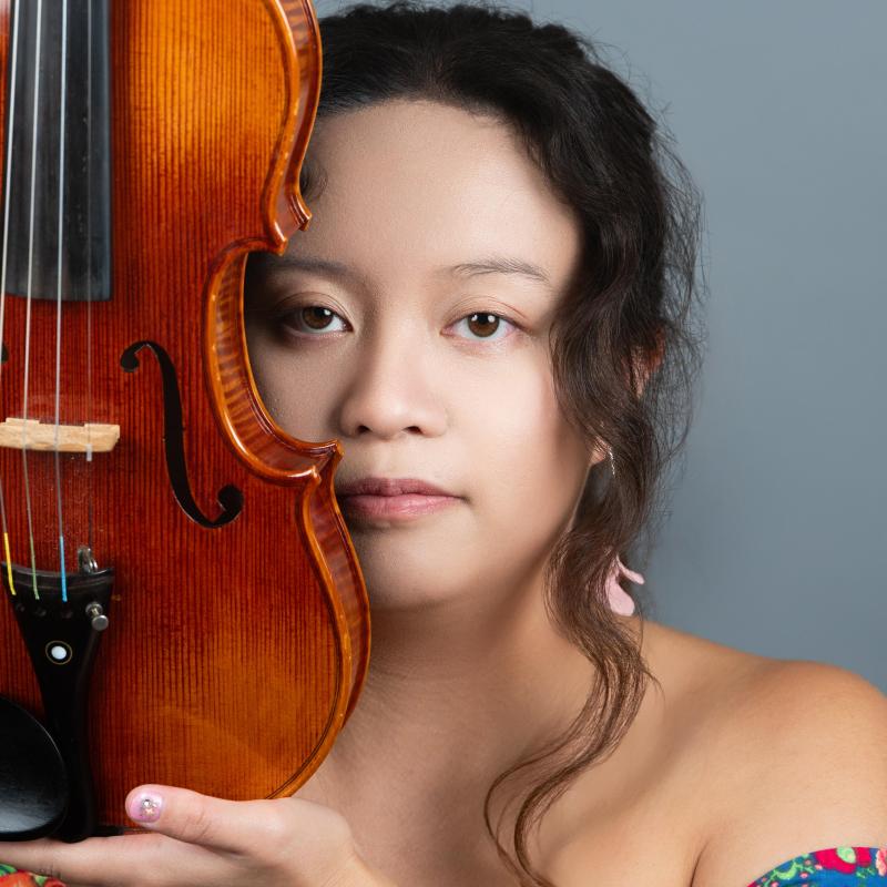 Maryann Han poses with her violin.