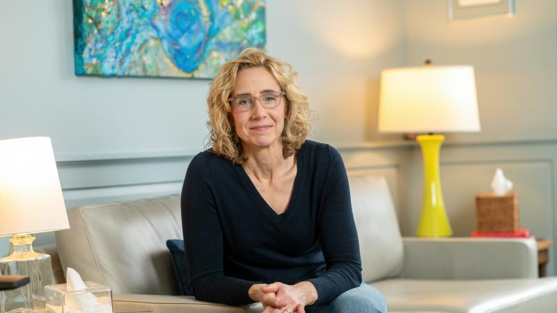 Caroline Russell in her Saratoga Springs office. 