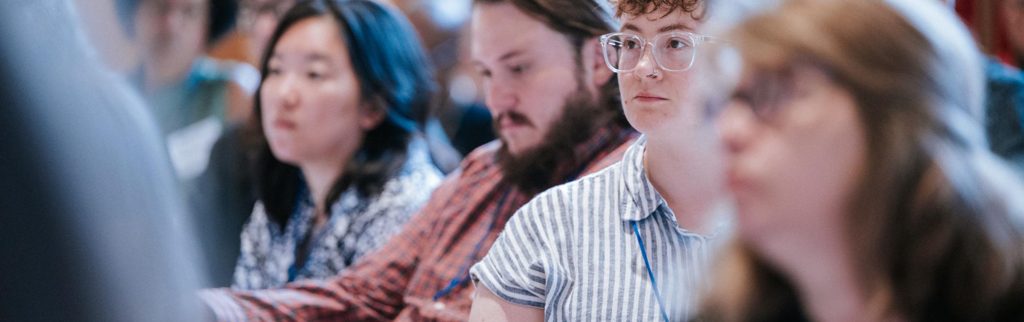 Deepening Clinical Practice participants listen intently during a lecture in the Carroll Room at Smith College